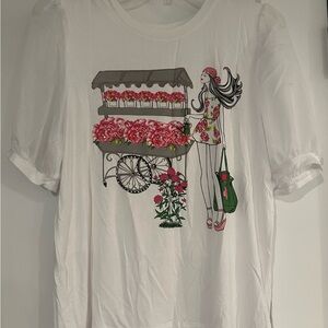 Floral Graphic White Top